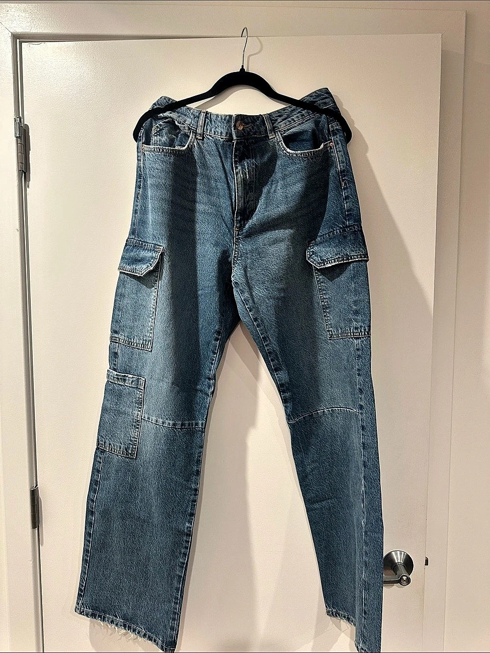 Zara Cargo Pants Blue Waist 44 NWT